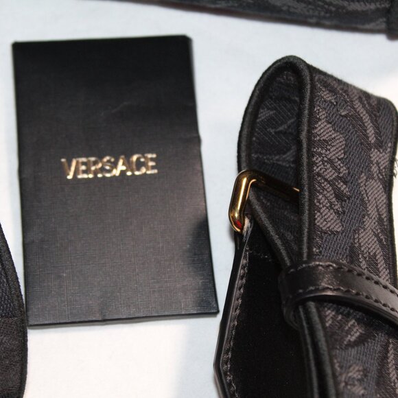 Versace Jacquard Barocco Athena Tote Black Top Handle Shoulder Bag Crossbody - Picture 10 of 10